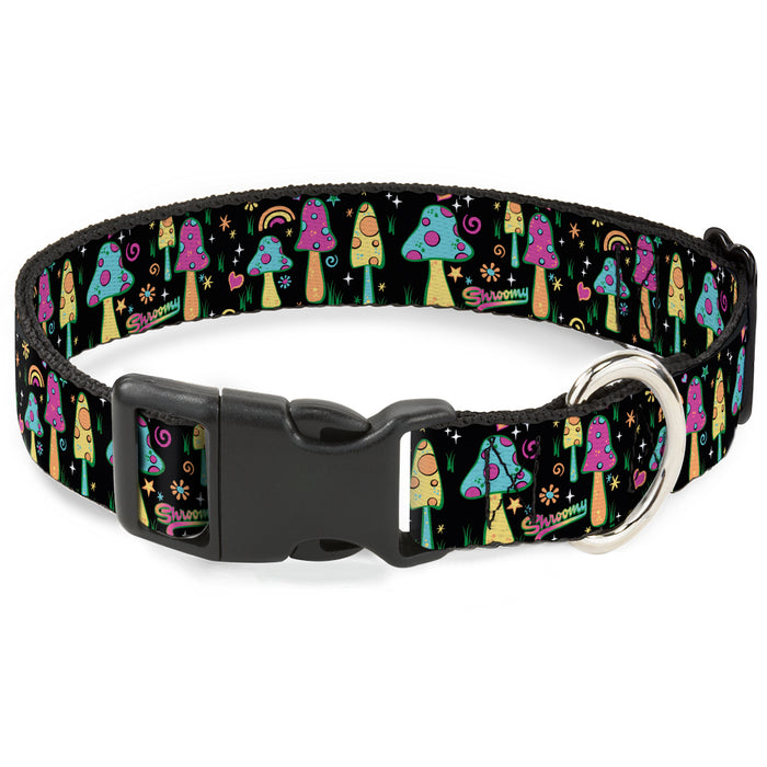 Plastic Clip Collar - Mushroom SHROOMY Garden Black/Multi Color Plastic Clip Collars Buckle-Down   