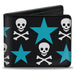 Bi-Fold Wallet - Skulls & Stars Black White Blue Bi-Fold Wallets Buckle-Down   