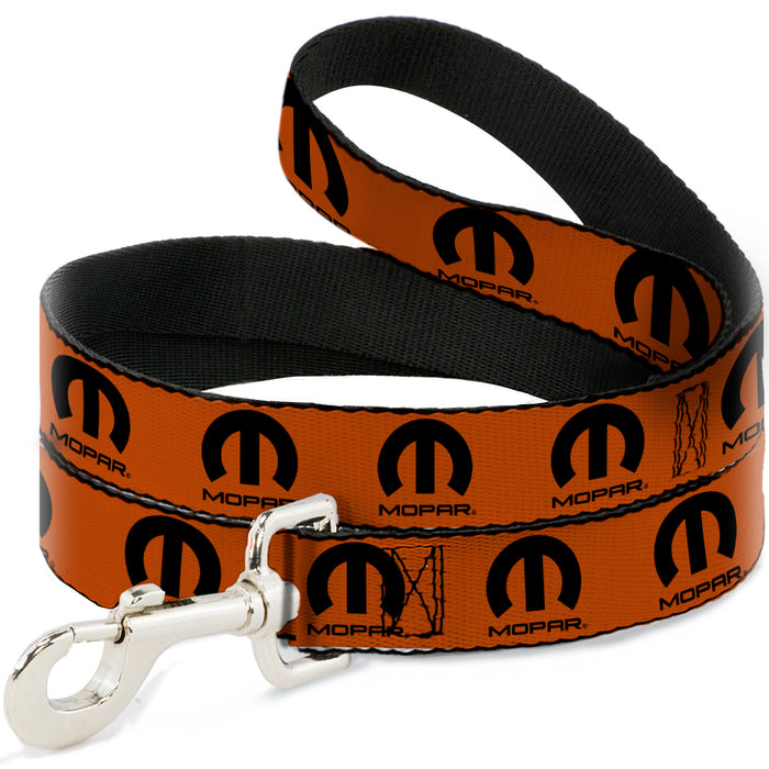 Dog Leash - MOPAR Logo Repeat Orange/Black Dog Leashes Mopar   