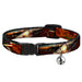 Cat Collar Breakaway - Surfboard Cali Scenes US Flag Stacked Brown Breakaway Cat Collars Buckle-Down   