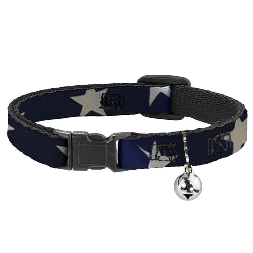 Cat Collar Breakaway - American Flag Vivid Stars CLOSE-UP Blue White Breakaway Cat Collars Buckle-Down   