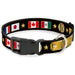 Plastic Clip Collar - CHAMPION Belt/Flags/Stars Black/Golds Plastic Clip Collars Buckle-Down   