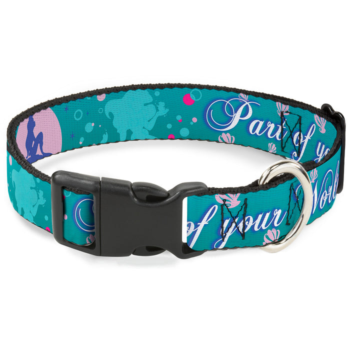 Plastic Clip Collar - Little Mermaid Silhouette Scenes PART OF YOUR WORLD Blues Plastic Clip Collars Disney   