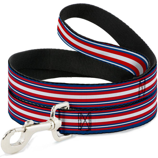 Dog Leash - Striped Blue/Red/White Dog Leashes Buckle-Down   