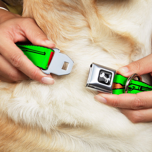 Buckle-Down Seatbelt Buckle Dog Collar - Shotgun & Shells Green Seatbelt Buckle Collars Buckle-Down   