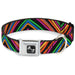 Dog Bone Seatbelt Buckle Collar - Chevron Freehand CLOSE-UP Multi Color Seatbelt Buckle Collars Buckle-Down   