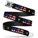 BD Wings Logo CLOSE-UP Full Color Black Silver Seatbelt Belt - USA w/Star Black/US Flags Webbing Seatbelt Belts Buckle-Down   