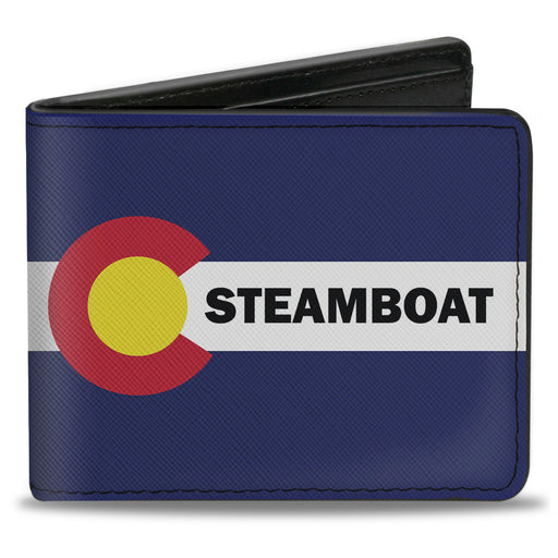 Bi-Fold Wallet - Colorado STEAMBOAT Flag Blue White Red Yellow Bi-Fold Wallets Buckle-Down   