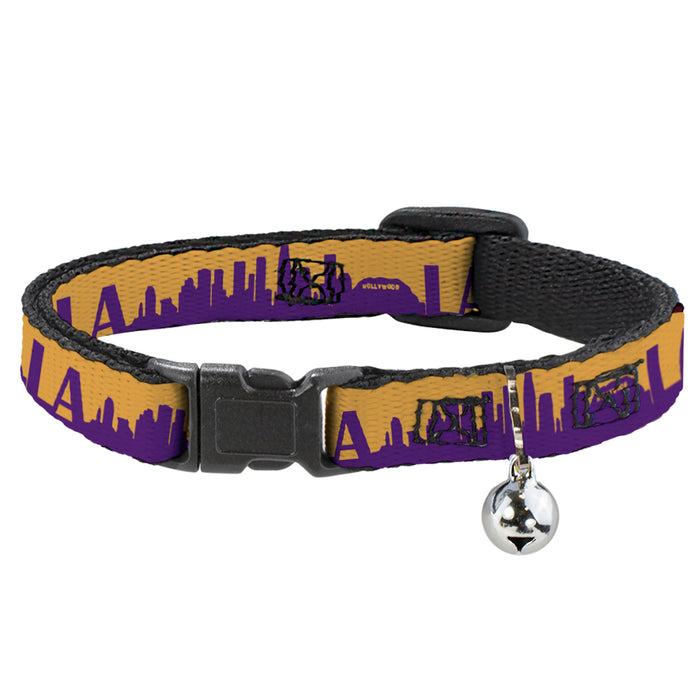 Cat Collar Breakaway - Los Angeles Solid Skyline LA Gold Purple Breakaway Cat Collars Buckle-Down   