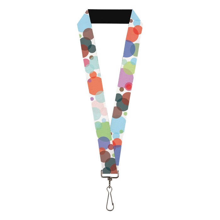 Lanyard - 1.0" - Dots White Transparent Multi Color Lanyards Buckle-Down   