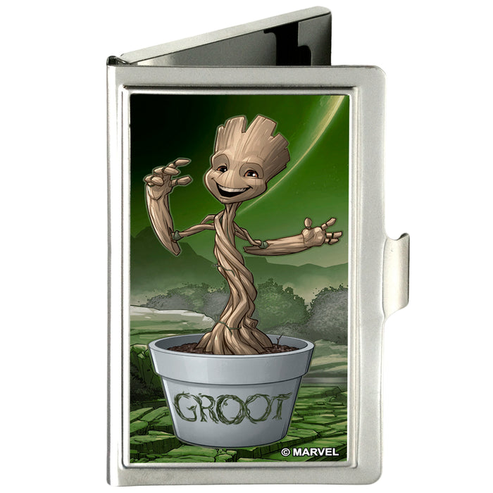 GUARDIANS OF THE GALAXY - EVERGREEN Business Card Holder - SMALL - GUARDIANS OF THE GALAXY Potted Groot Pose FCG Greens Business Card Holders Marvel Comics   