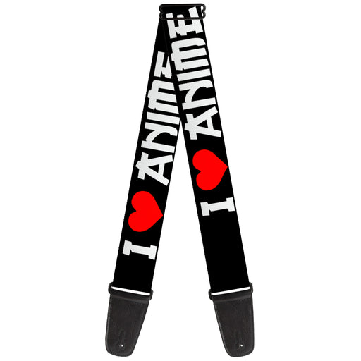Guitar Strap - I "Heart" ANIME Bold Black White Red Guitar Straps Buckle-Down   