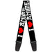 Guitar Strap - I "Heart" ANIME Bold Black White Red Guitar Straps Buckle-Down   
