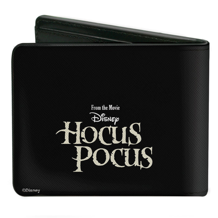 Bi-Fold Wallet - Hocus Pocus Sanderson Sisters BROOM SQUAD Crest Black White Multi Color Bi-Fold Wallets Disney   