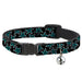 Cat Collar Breakaway - Nautical Stars Scattered Black Turquoise Breakaway Cat Collars Buckle-Down   