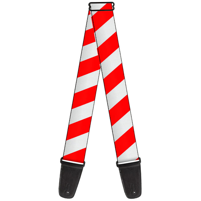 Guitar Strap - Candy Cane2 Stripe White Red Guitar Straps Buckle-Down   
