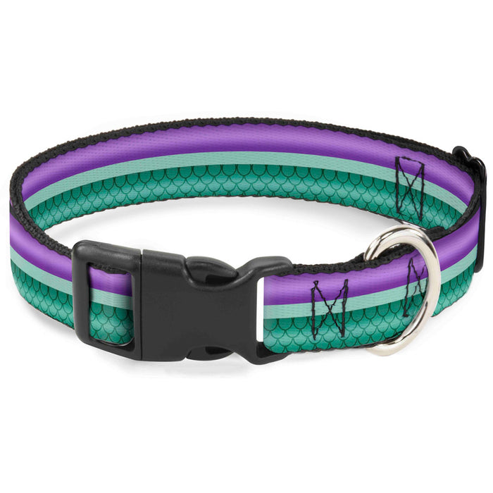 Plastic Clip Collar - Little Mermaid Stripe/Shell Purple/Green/Gold Plastic Clip Collars Disney   