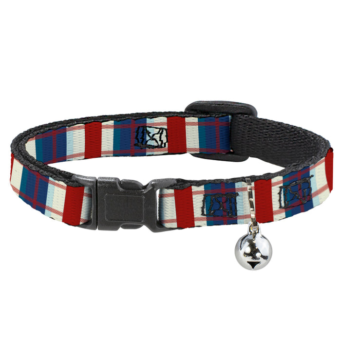 Cat Collar Breakaway - Tartan Plaid Khaki Blues Red Breakaway Cat Collars Buckle-Down   