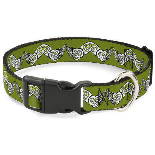 Plastic Clip Collar - Celtic Knot3 Olives/Black/White Plastic Clip Collars Buckle-Down   