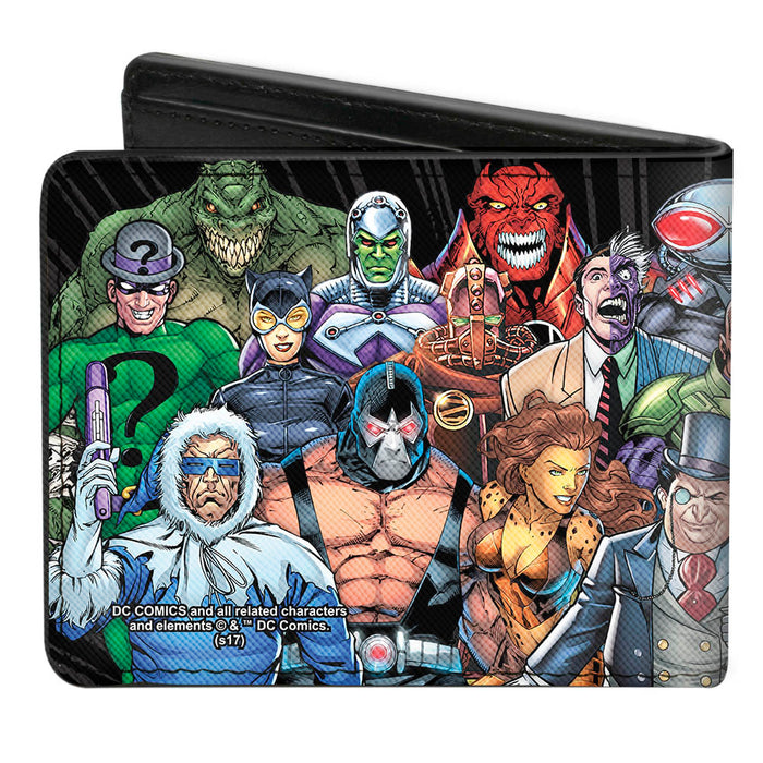 Bi-Fold Wallet - DC 23-Villains Group Pose Black Gray Bi-Fold Wallets DC Comics   