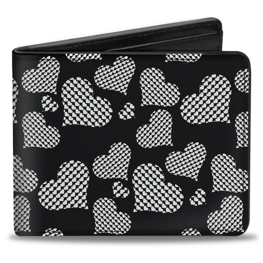 Bi-Fold Wallet - Eighties Hearts Black White Bi-Fold Wallets Buckle-Down   