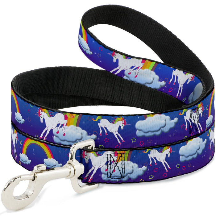 Dog Leash - Unicorns/Rainbows/Stars Blue/Purple Dog Leashes Buckle-Down   