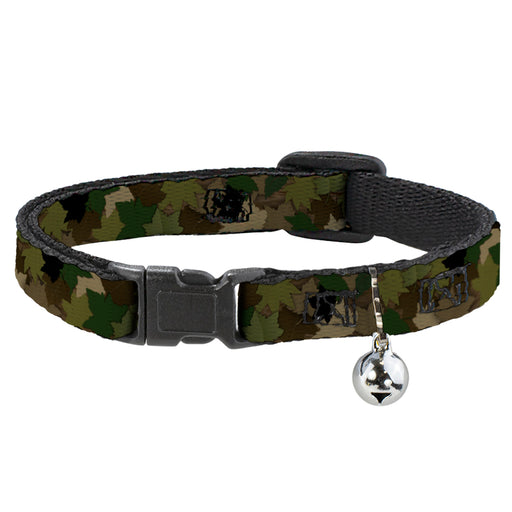 Cat Collar Breakaway - Leaf Camo Browns Greens Black Breakaway Cat Collars Buckle-Down   