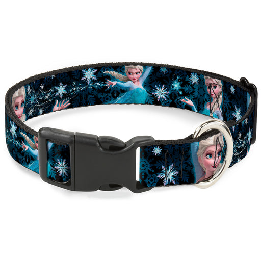 Plastic Clip Collar - Elsa the Snow Queen Poses PERFECT AND POWERFUL Blues/White Plastic Clip Collars Disney   
