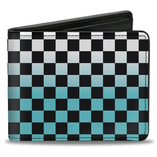 Bi-Fold Wallet - Checker Black Ombre Turquoise Bi-Fold Wallets Buckle-Down   
