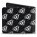 Bi-Fold Wallet - Diamonds Diagonal Black White Bi-Fold Wallets Buckle-Down   