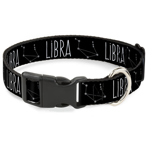 Plastic Clip Collar - Zodiac LIBRA/Constellation Black/White Plastic Clip Collars Buckle-Down   