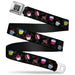 BD Wings Logo CLOSE-UP Full Color Black Silver Seatbelt Belt - Cupcake Sprinkles Black/Multi Color Webbing Seatbelt Belts Buckle-Down   