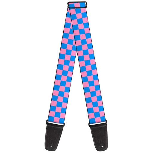 Guitar Strap - Checker Baby Pink Baby Blue Guitar Straps Buckle-Down   