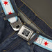 BD Wings Logo CLOSE-UP Full Color Black Silver Seatbelt Belt - Chicago Flag Webbing Seatbelt Belts Buckle-Down   