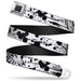 BD Wings Logo CLOSE-UP Full Color Black Silver Seatbelt Belt - Splatter White/Black Webbing Seatbelt Belts Buckle-Down   