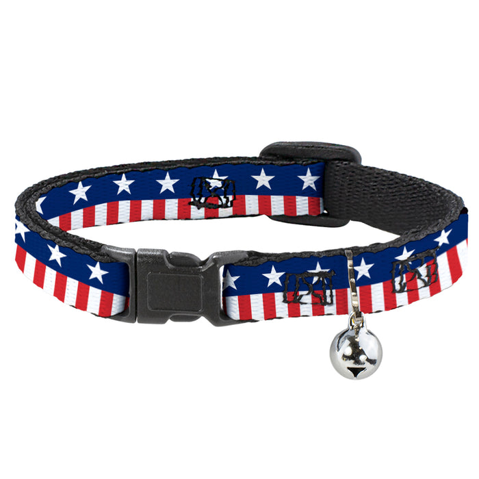 Cat Collar Breakaway - Americana Stars & Stripes2 Blue White Red White Breakaway Cat Collars Buckle-Down   