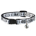 Cat Collar Breakaway - BD Skulls w Wings White Black Breakaway Cat Collars Buckle-Down   