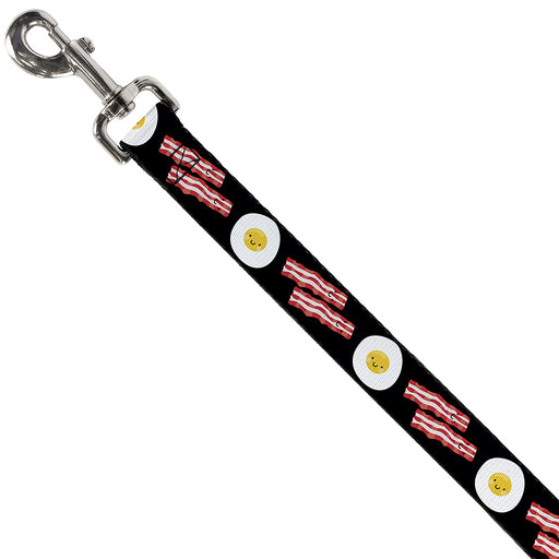 Dog Leash - Bacon & Eggs Black Dog Leashes Buckle-Down   