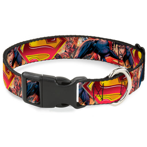 Plastic Clip Collar - Superman Unchained Explosion Action Pose/Wraith/Shield Golds/Reds Plastic Clip Collars DC Comics   