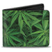 Bi-Fold Wallet - Vivid Marijuana Leaves Stacked3 Greens Bi-Fold Wallets Buckle-Down   