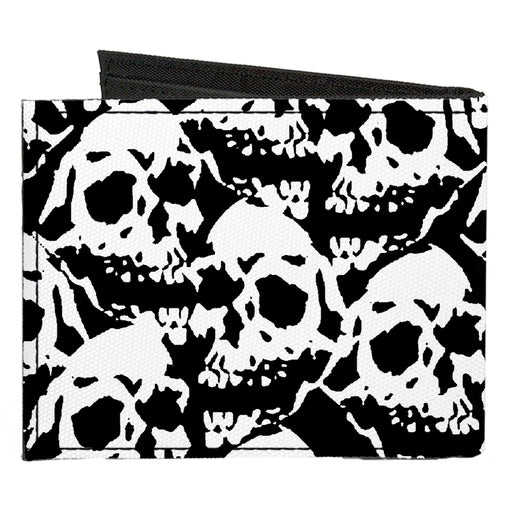 Canvas Bi-Fold Wallet - Skull Yard Black White Canvas Bi-Fold Wallets Buckle-Down   