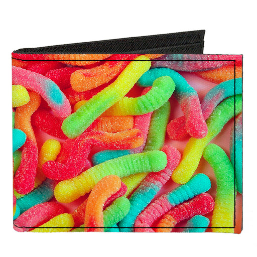 Canvas Bi-Fold Wallet - Vivid Sour Worms Stacked Canvas Bi-Fold Wallets Buckle-Down   