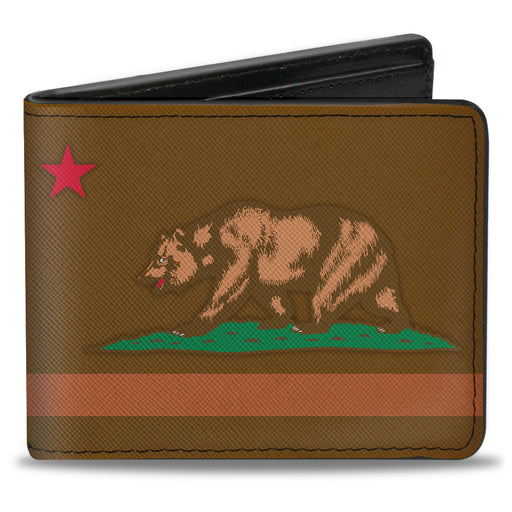 Bi-Fold Wallet - California Flag Weathered Browns Bi-Fold Wallets Buckle-Down   