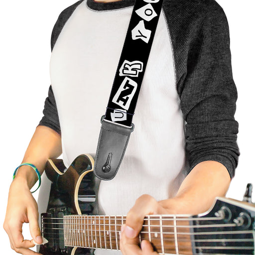 Guitar Strap - Punk You Black White Guitar Straps Buckle-Down   