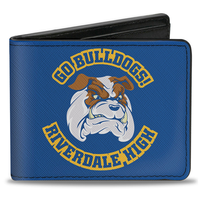 Bi-Fold Wallet - Riverdale Bulldog Mascot GO BULLDOGS!-RIVERDALE HIGH Blue Yellow Bi-Fold Wallets Riverdale   