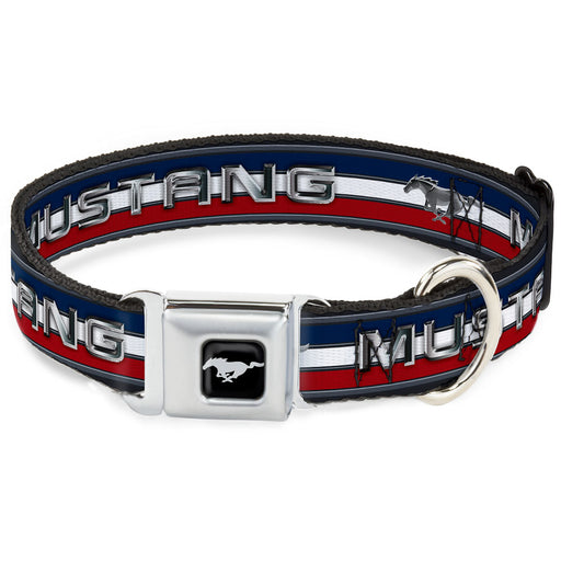 Ford Mustang Emblem Seatbelt Buckle Collar - Mustang/Text w/Tri-Bar Stripe Seatbelt Buckle Collars Ford   