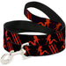 Dog Leash - Mud Flap Girls w/Stripes Black/Red/Orange Dog Leashes Buckle-Down   