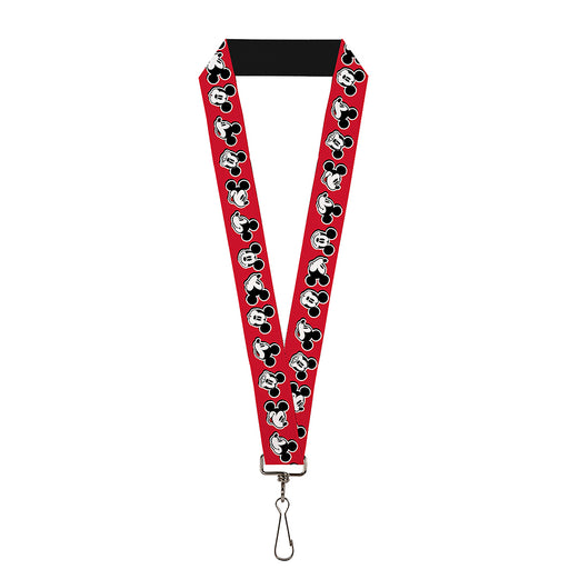 Lanyard - 1.0" - Mickey Mouse Expressions2 Red Black White Lanyards Disney   
