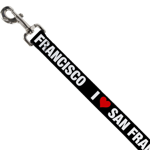 Dog Leash - I "HEART" SAN FRANCISCO Black/White/Red Dog Leashes Buckle-Down   