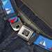 BD Wings Logo CLOSE-UP Full Color Black Silver Seatbelt Belt - Sailboats Blue Webbing Seatbelt Belts Buckle-Down   